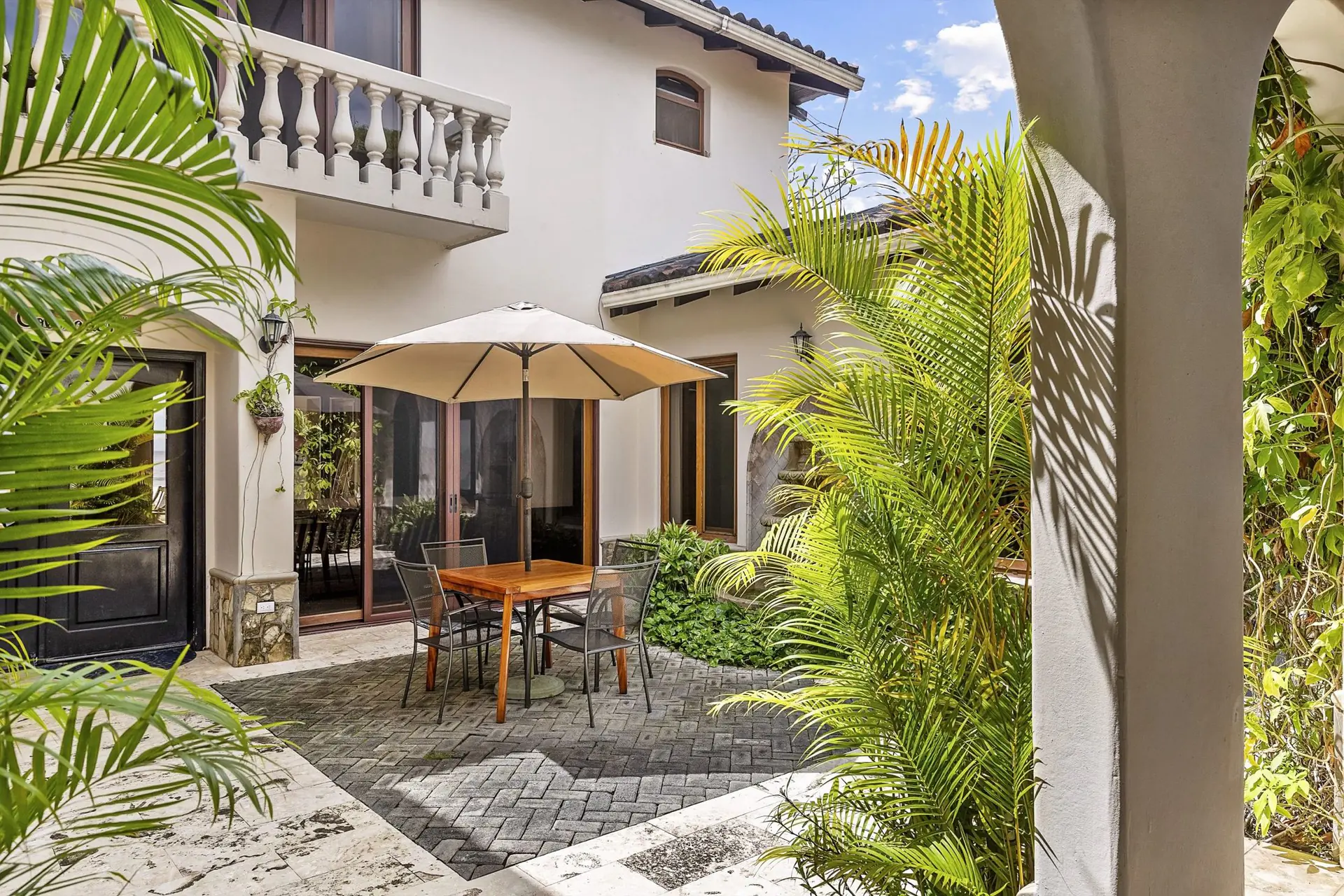 Landscaped central courtyard at Casa Colorados