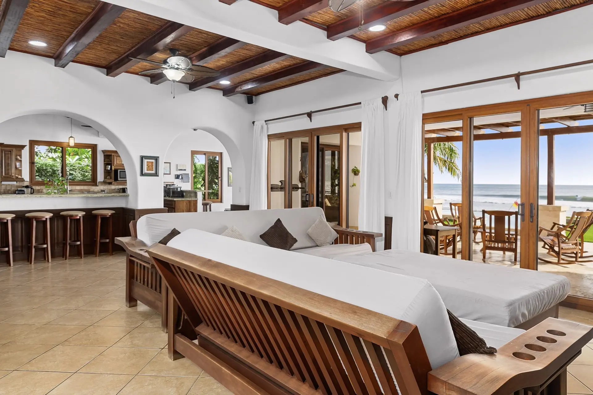 Living area and kitchen at Casa Colorados