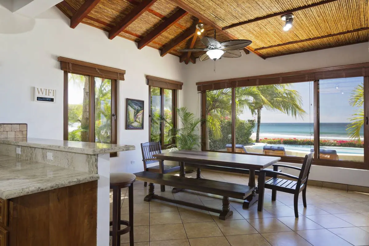 Dining area overlooking the pool and Playa Colorado
