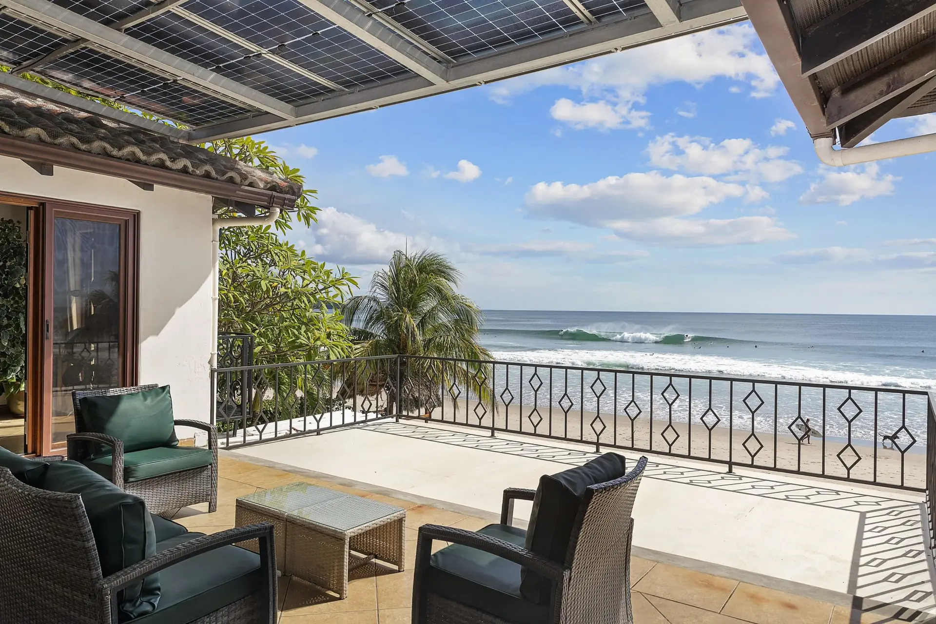 Ocean terrace overlooking the surf at Playa Colorado